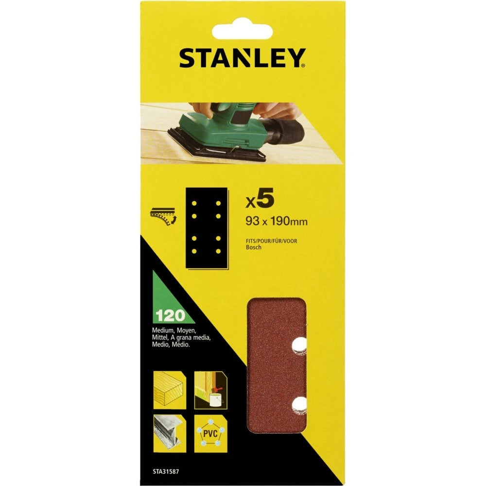 1pz piranha/stanley sta31587 (x31587) 5 fogli vel.bosch 93x190 gr.120 cod:ferx.15837