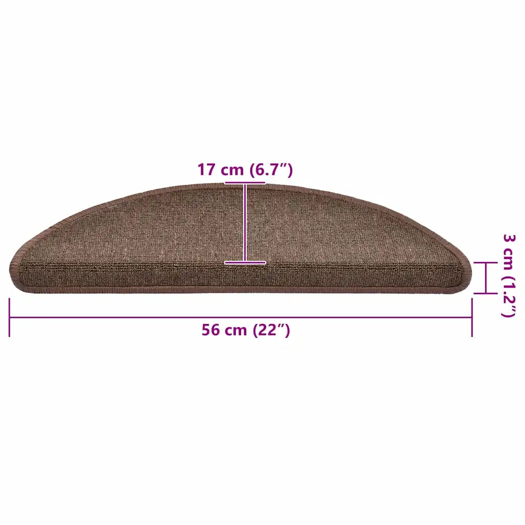 Tappetini per scale 30 pz 56x17x3 cm Marrone caffè Semicircolari 3365737