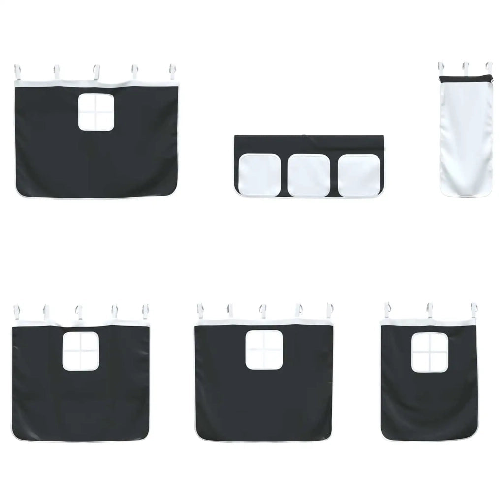 Struttura del Letto Loft per Bambini con Tendine Nero 42020790