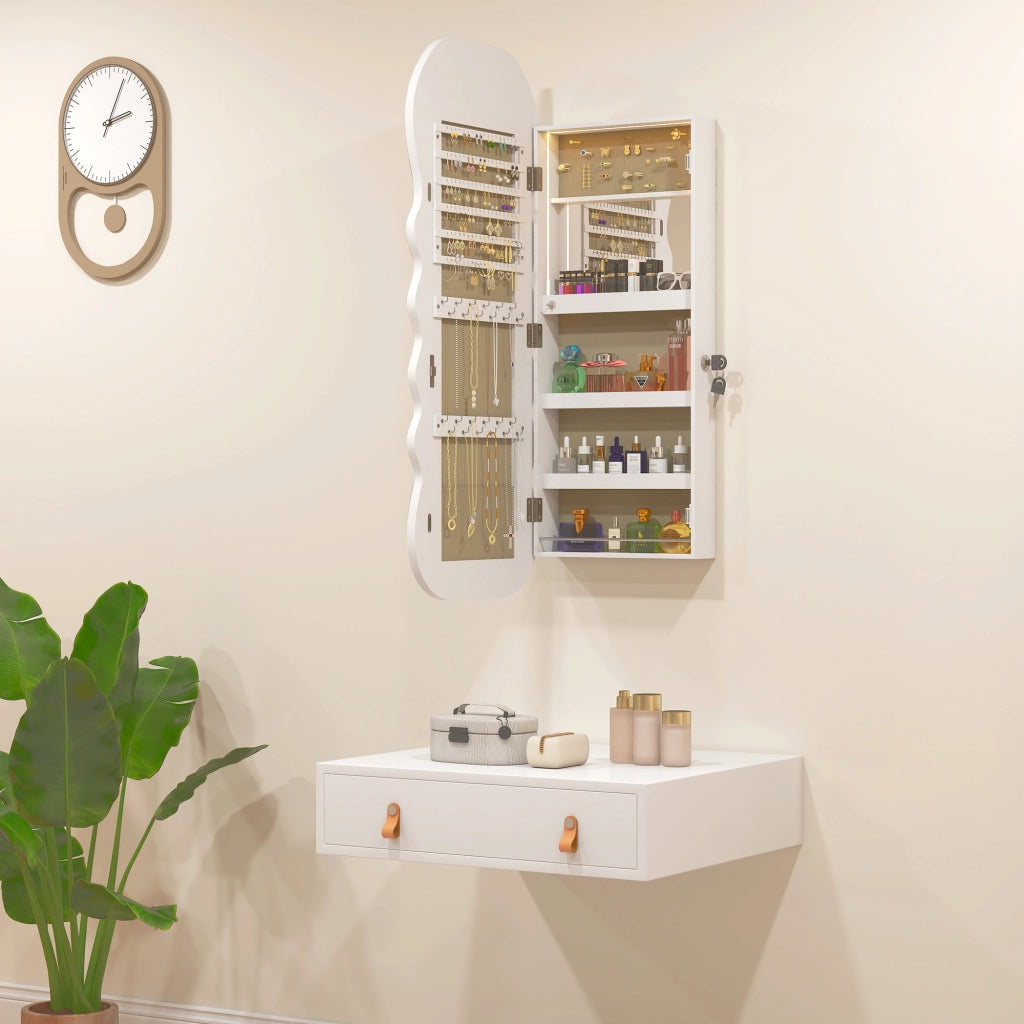 Specchio con Luce LED e Cassetto ¨C Minimal ¨C Bianco