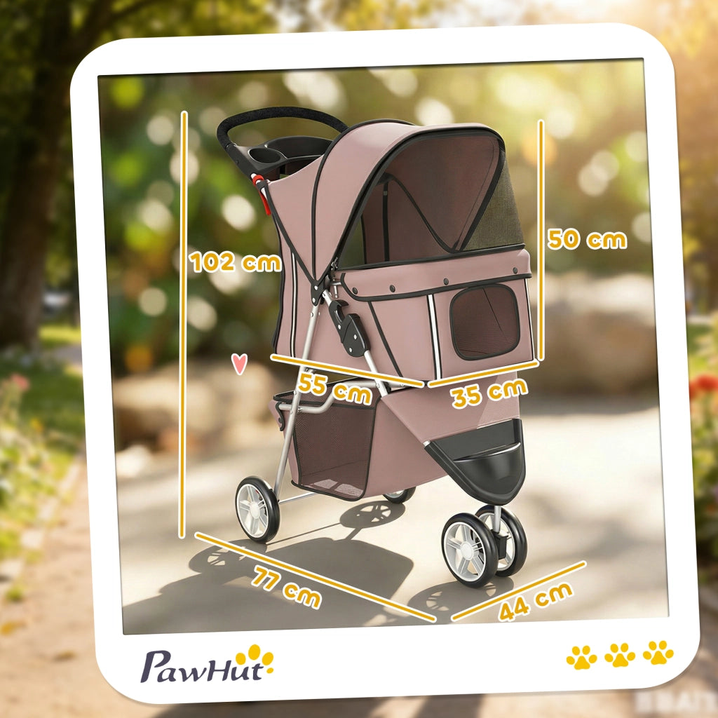 Carrello per Cani 4 Ruote ¨C Minimal ¨C 77x44x102cm, Colore Caff¨¨