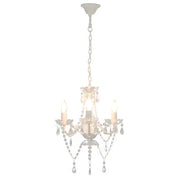 Lampadario con Perline Bianco Tondo 3 E14 281596