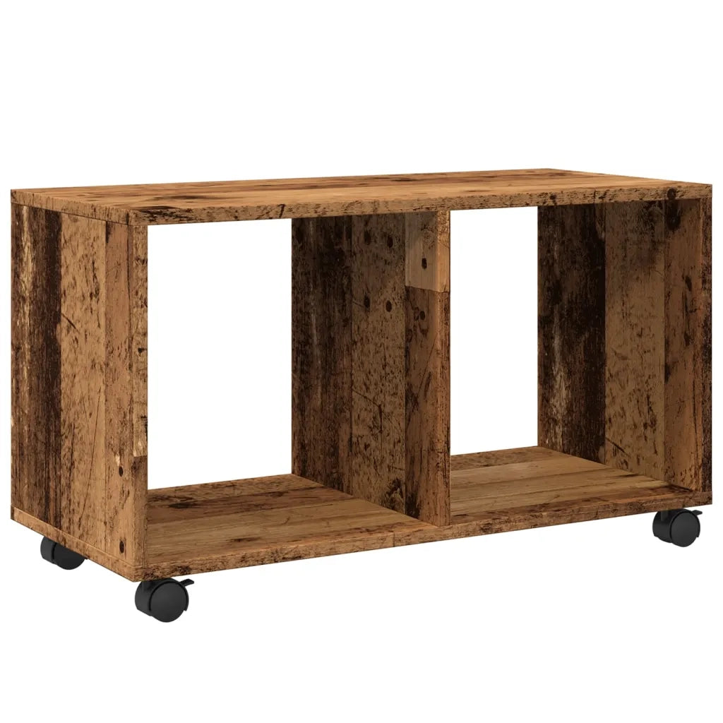 Mobiletto con Ruote Legno Antico 72x33x42,5 cm in Truciolato 853144