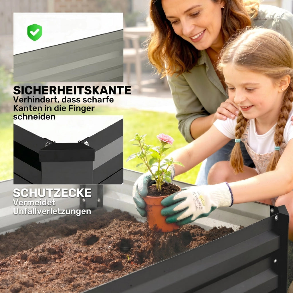 Hochbeet da Giardino ¨C zephmum ¨C Grigio Scuro 100x60x30 cm
