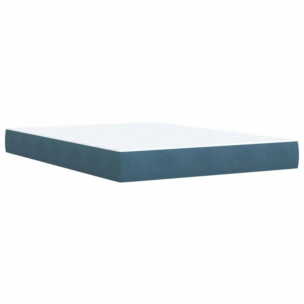 Letto box spring con materasso Blu 160 x 200 cm Velluto 3455142