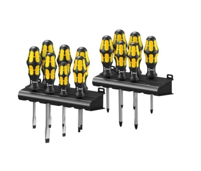 Wera 05133285001 Big Pack 900 Cacciaviti Kraftform Plus con Lama Esagonale Continua e Punta Black Point colore Nero-Giallo