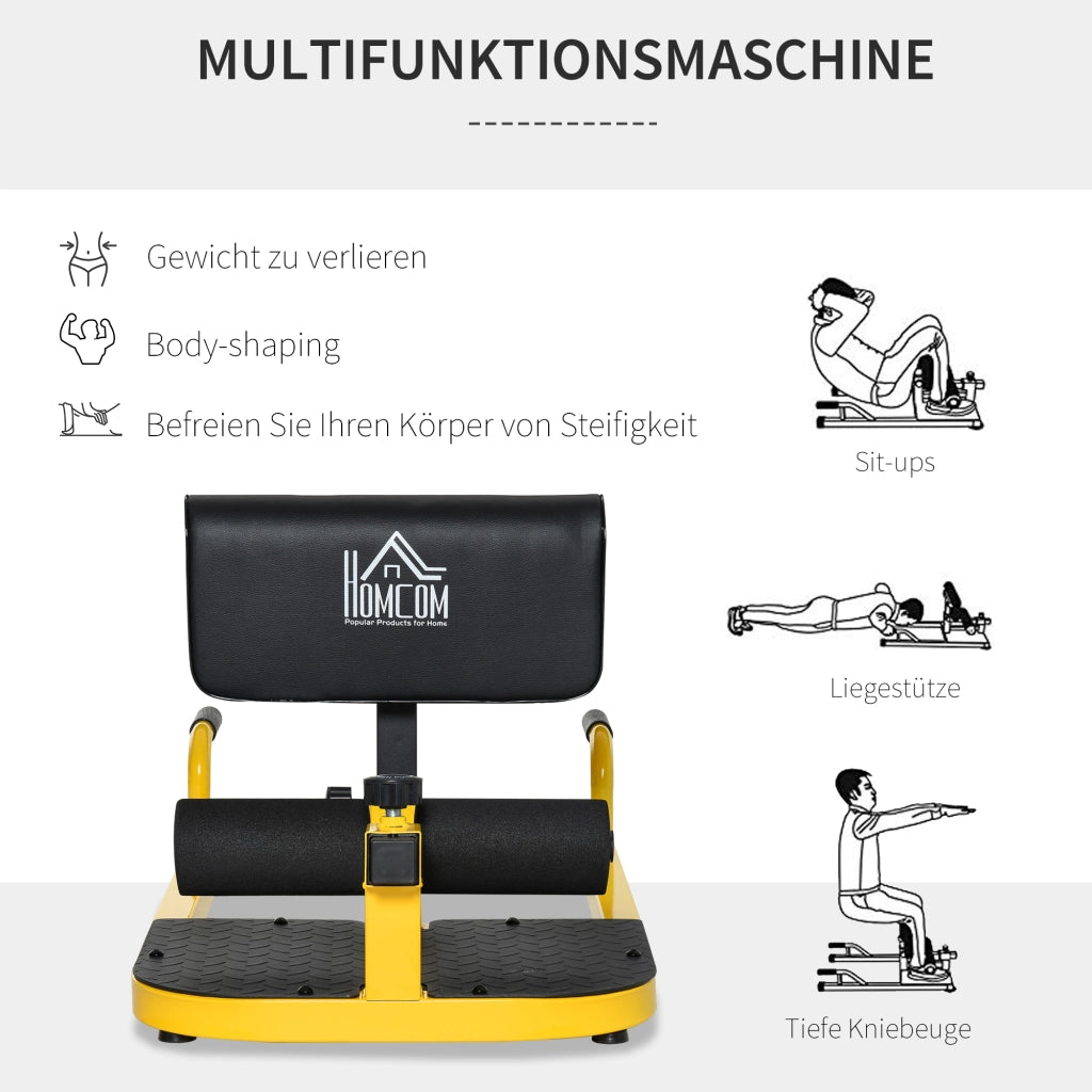 Trainer Sissy Squat ¨C Minimal ¨C Giallo e Nero 50x97x44,5-56,5 cm