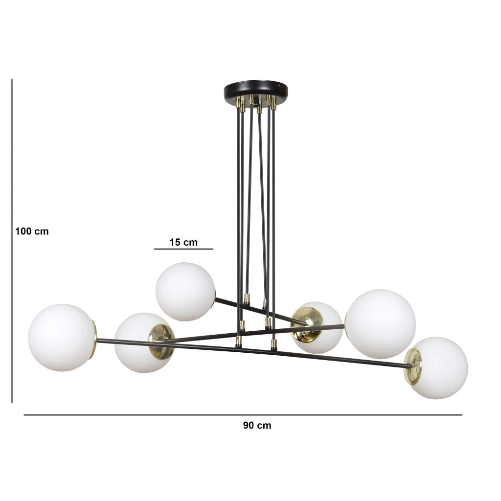 Lampadario Emibig OGNIS 6 Bianco 6xE14 Ø90cm H100cm