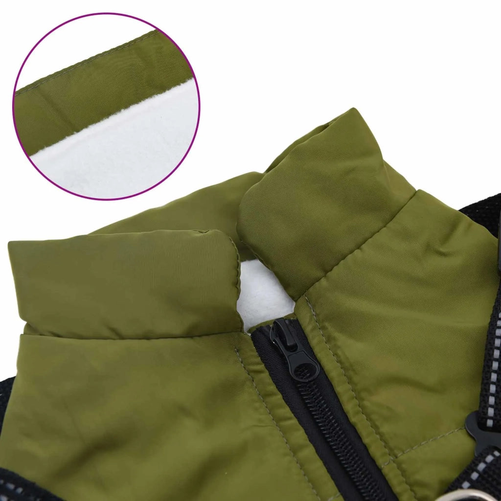 Cappotto per Cani Verde militare L32 Pile e Poliestere 3422513