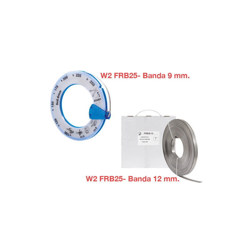 Fascette a rotolo W2 FRB25-12 banda piena 12 mm inox AISI 430 25 m