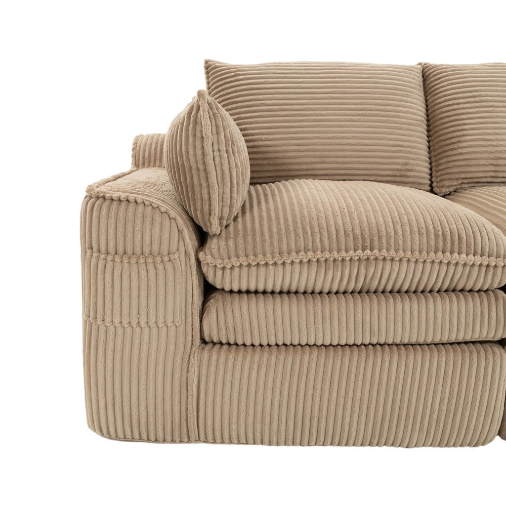 SOFÀ 2 POSTI 191x94x85 cm in corduroy kaki con cuscini