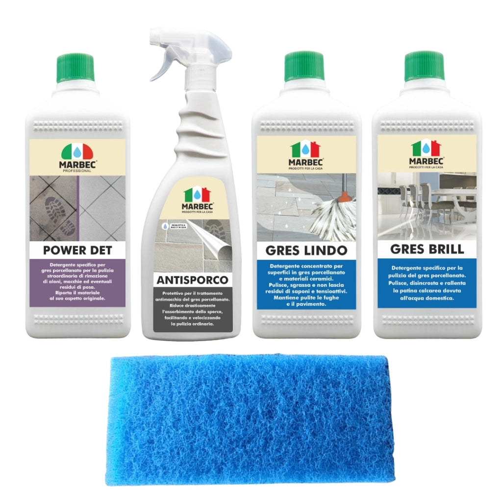 Kit di prodotti per la pulizia dei pavimenti in gres porcellanato   Kit Gres Piccolo