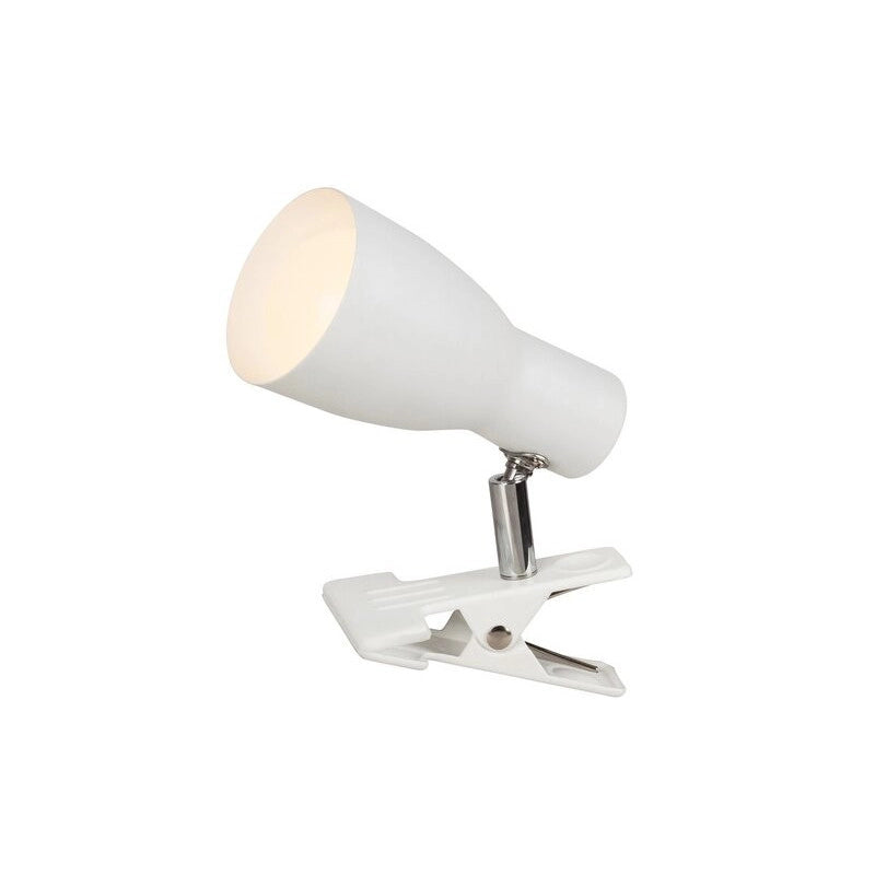 Applique con clip e interruttore E27 bianca Ebony Rabalux