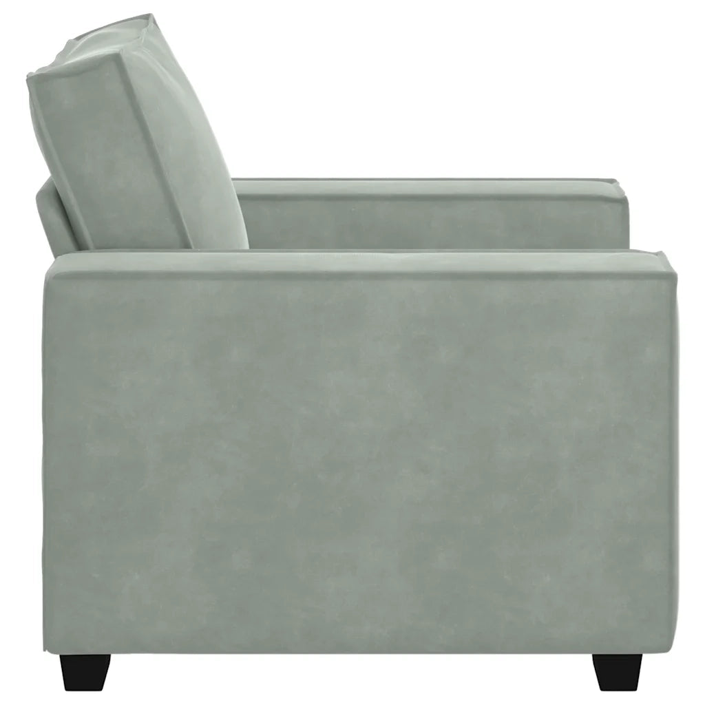 Divano Sedia Grigio Chiaro 100x78x84 cm Velluto 4105000