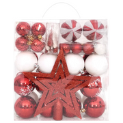 Set Addobbi di Natale 64 pz Rosso e Bianco 330089