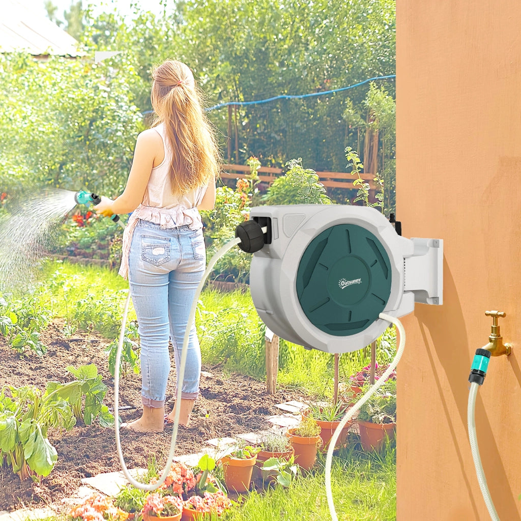 Avvolgitubo Murale Automatico 30m ¨C Xylo ¨C ? 15mm Grigio per Giardino