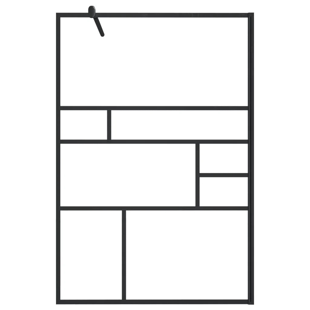 Parete doccia in vetro divisorio per vasca accessorio per bagno box doccia arredamento per la casa ESG trasparente 115 x 195 cm nero 02_0002143
