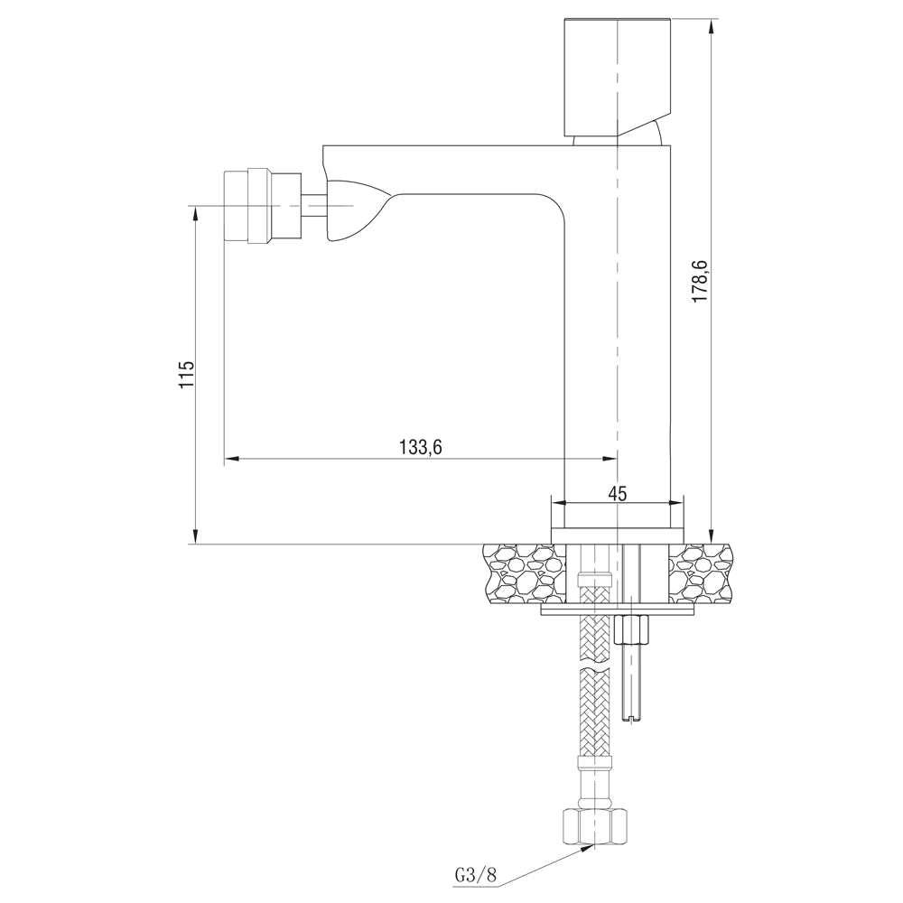 MISCELATORE MONOCOMANDO RUBINETTO BIDET CROMATO LUCIDO SERIE LOTUS FERIDRAS