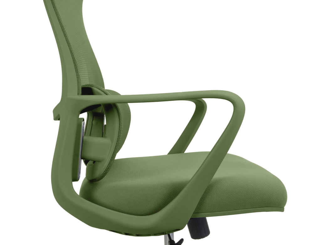 Sedia studio Hispanohogar altezza regolabile in tessuto verde