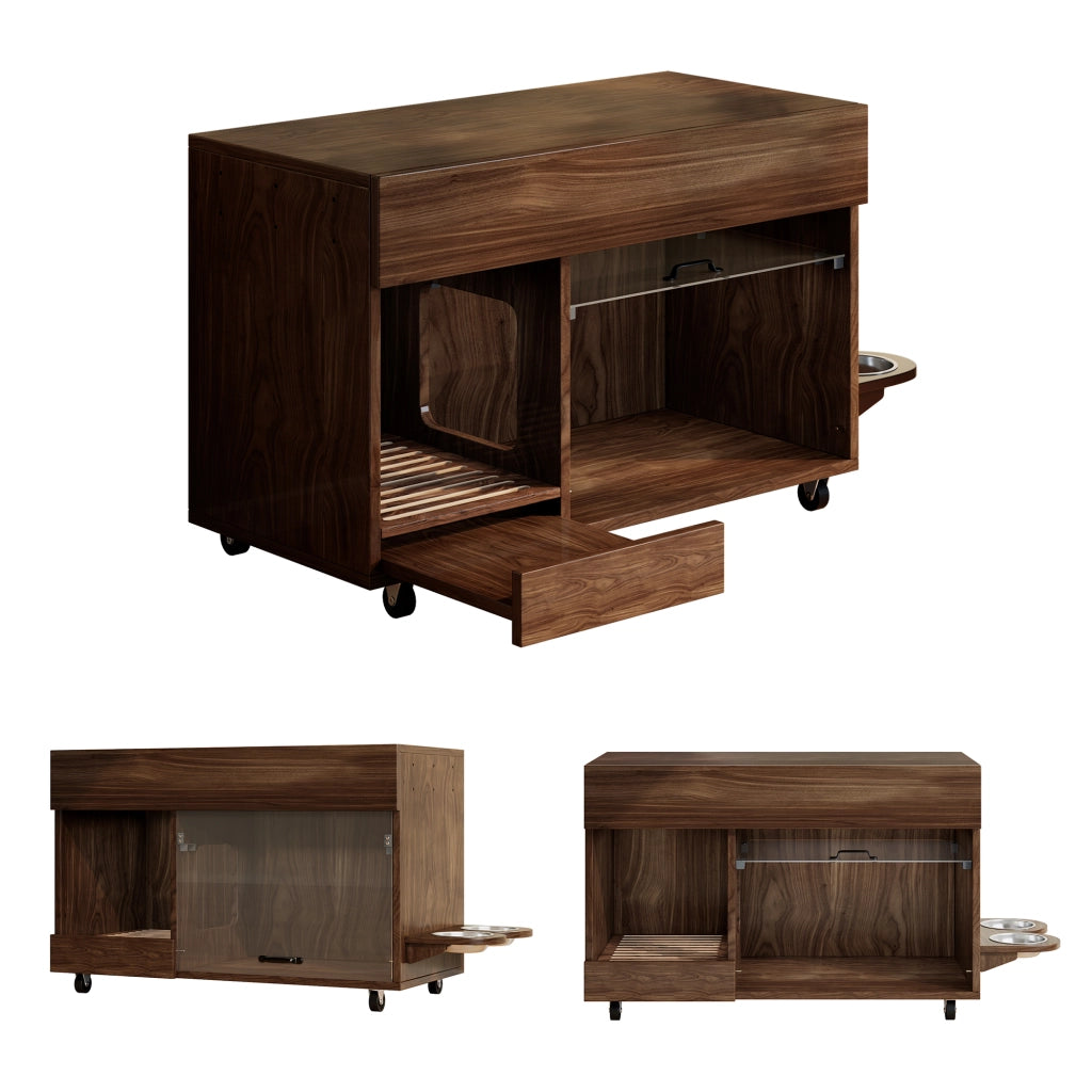 Mobiletto Portaciotola per Gatti ¨C MINIMAL ¨C Noce, 100x45.5x67 cm