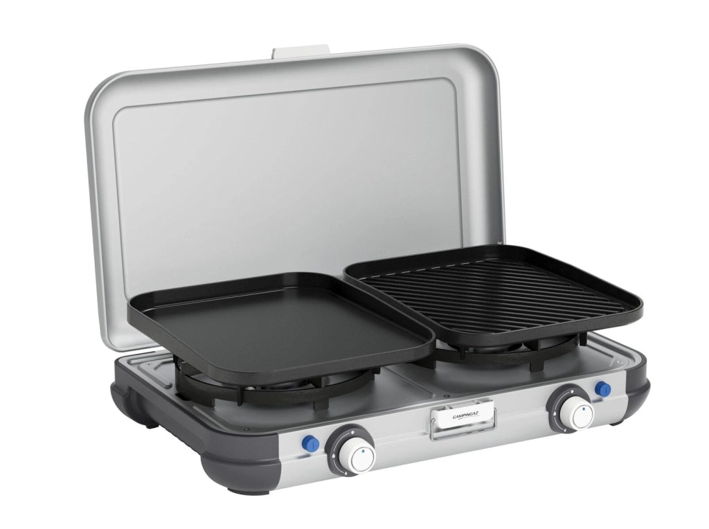 Campingaz 2176805 Camping Kitchen 2 Fornello da Campeggio Portatile a Gas 2 Bruciatori 4000 W Accensione Piezoelettrica Borsa Inclusa