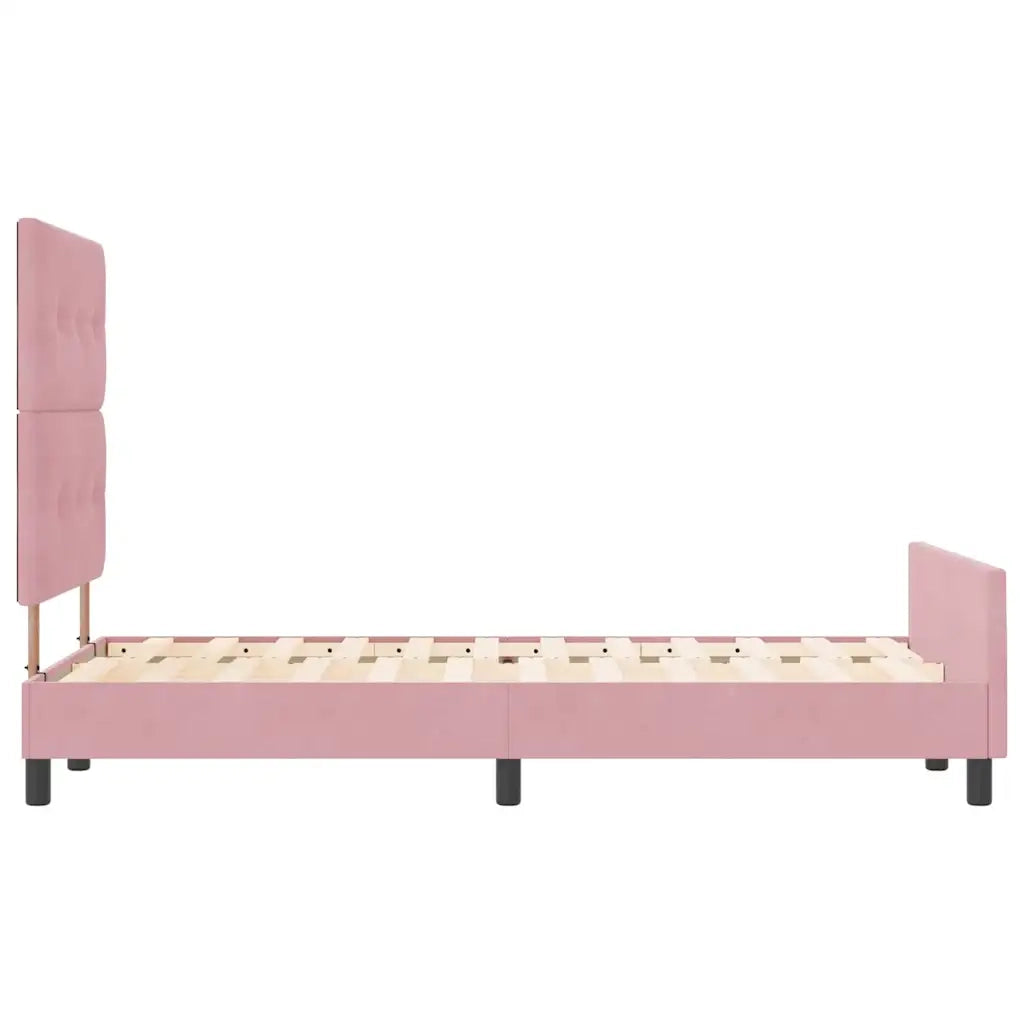 Letto a molle con testiera Rosa 120 x 200 cm Velluto 3344938