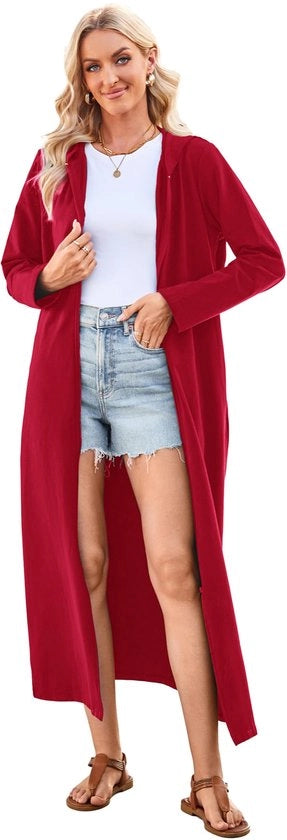 Badjas per Donna Leggero con Cappuccio e Cappotto in Cotone per la Camera