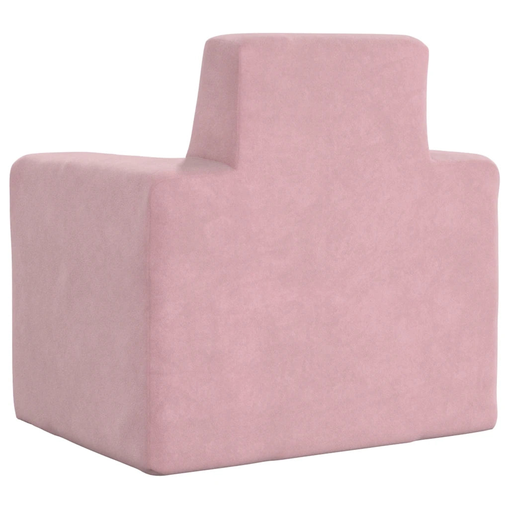 Divano per Bambini-Sofa-Divanetto Rosa in Morbido Peluche 253971