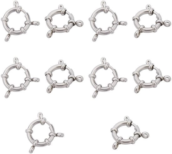 10 pezzi di lenti di chiusura con anello rotondo - per creare gioielli DIY