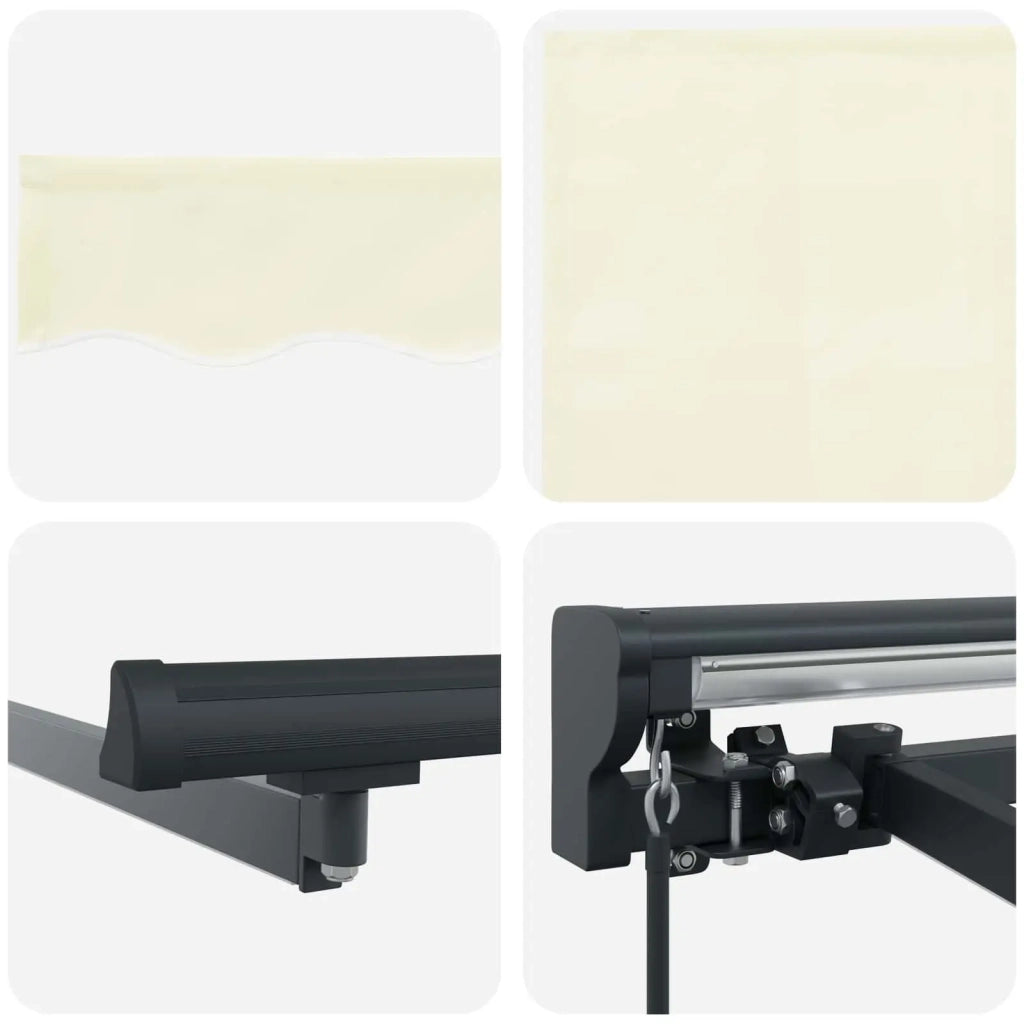 Cornice per Tenda Manuale con LED Crema e Antracite 3 x 2,5 m 3420801