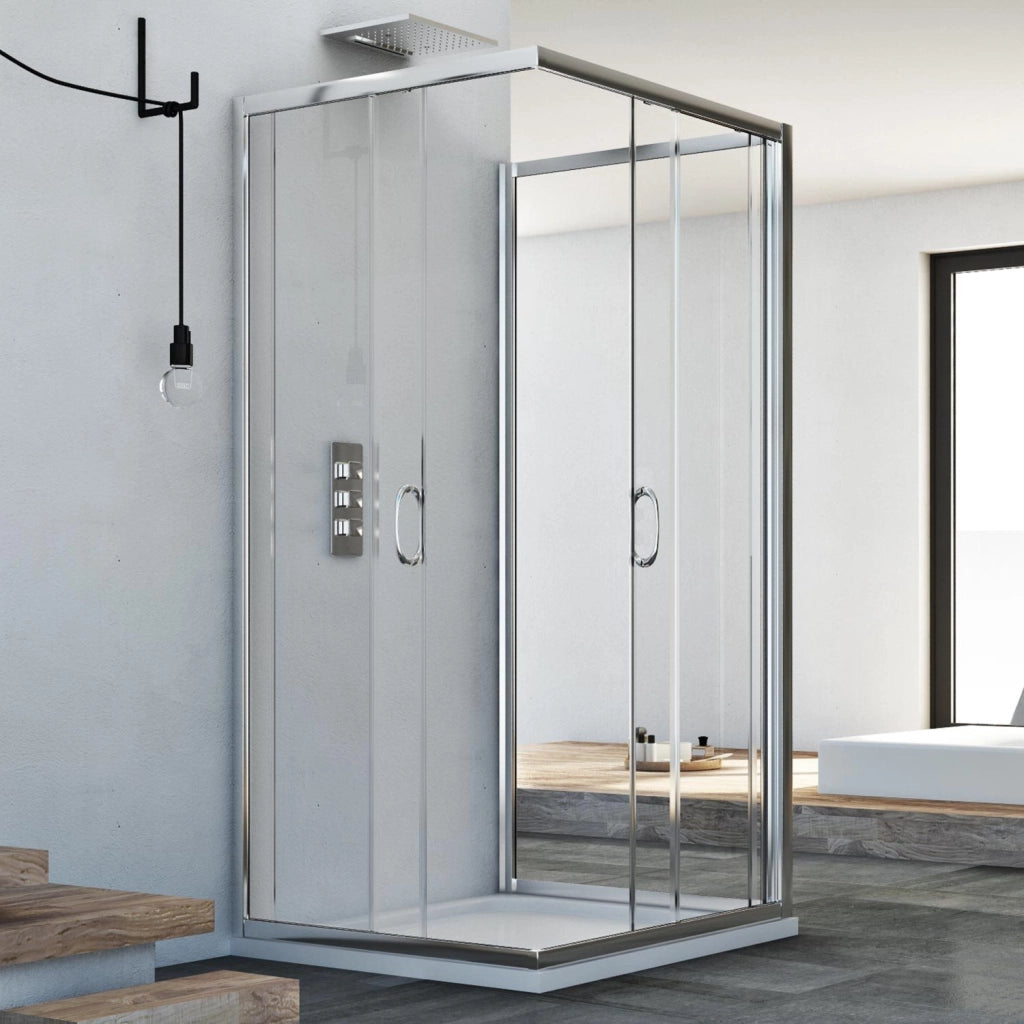 Box Doccia 3 lati 90x90x90 CM H185 trasparente mod. Junior Trio
