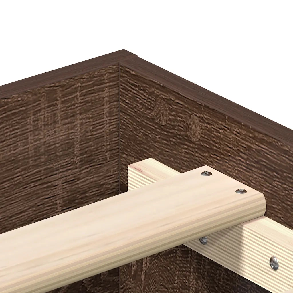Giroletto senza Materasso-Struttura Letto Rovere Marrone 120x190 cm Truciolato 403825