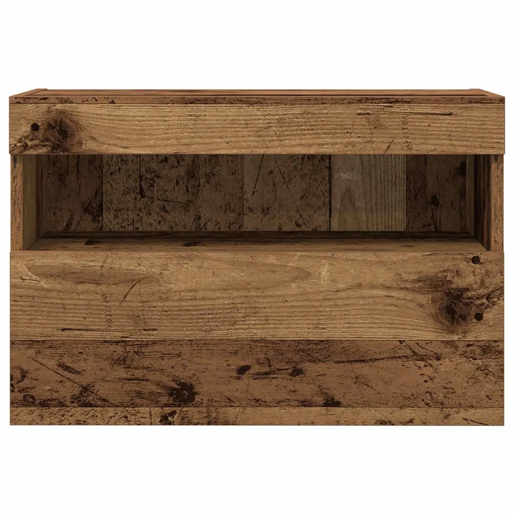Mobile TV da parete con LED 2 pcs Legno vecchio 60 x 30 x 40 cm 862207