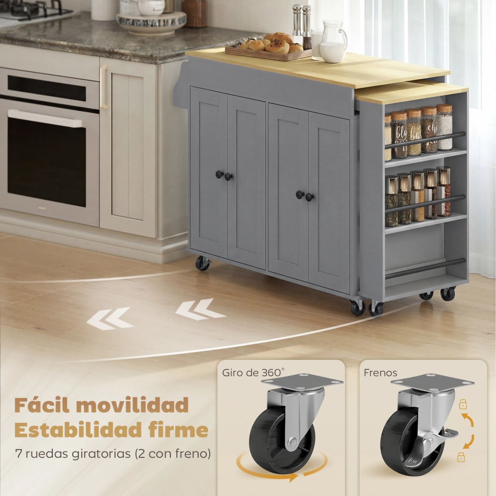 Isola Cucina con Ruote ¨C Minimal ¨C Grigio