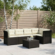 Divano da Giardino 5 Posti con Cuscini Stile Rattan PP 3444050
