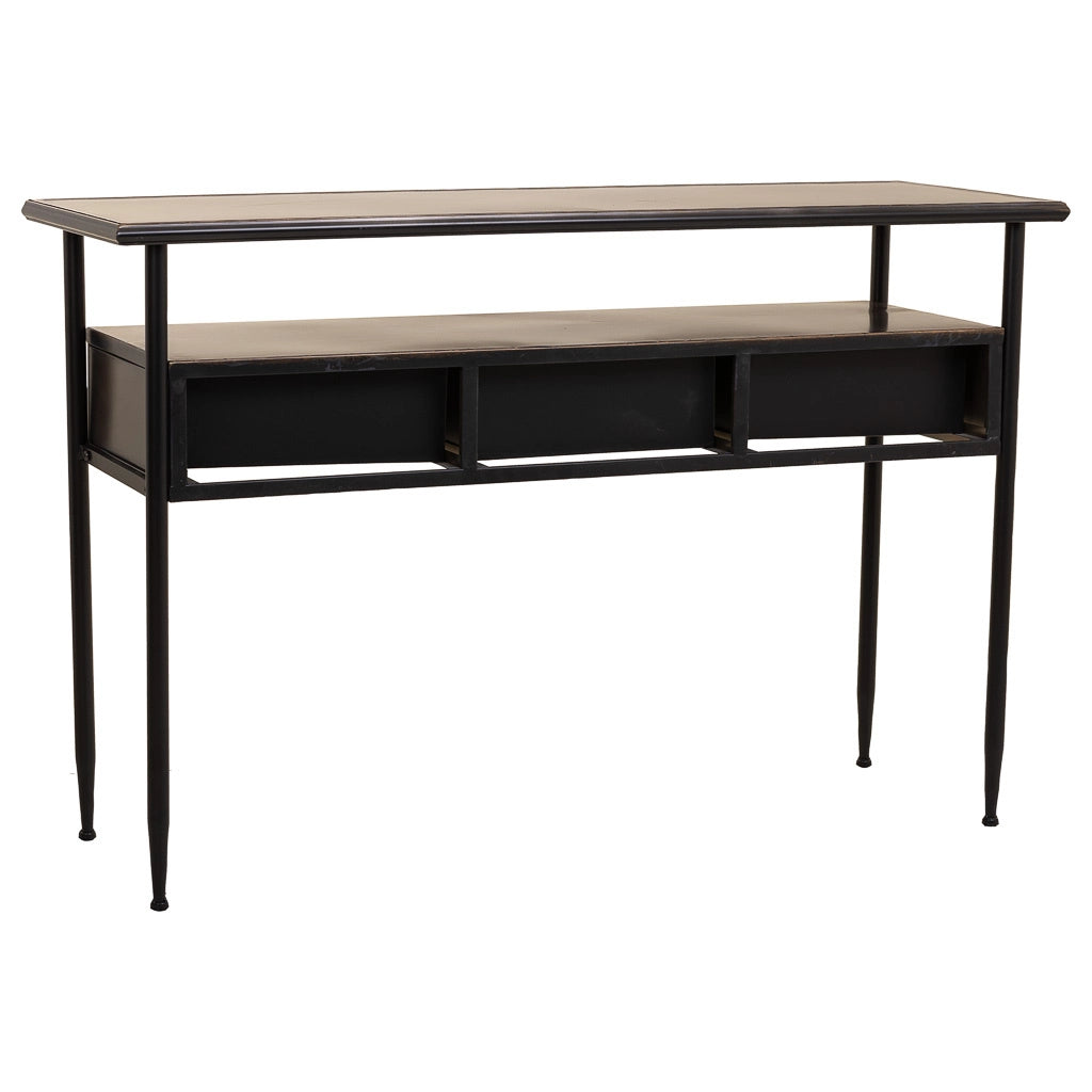 Mobile da ingresso in metallo marrone 122x42x80h