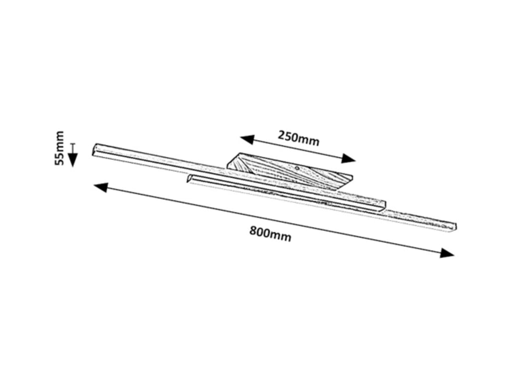 Plafoniera LED 21W legno faggio bianco 80cm Rabalux