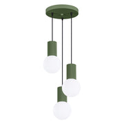Lampada a sospensione HALO 3P verde oliva