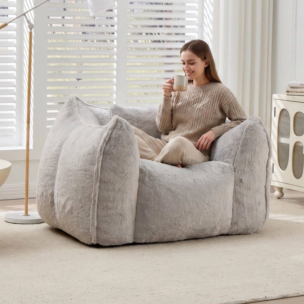 Poltrona a sacco gigante con cuscino ¨C Minimal ¨C grigio