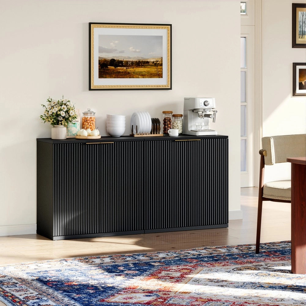 Mobile Contenitore Multiuso ¨C MINIMAL ¨C Nero, Legno Chiaro, 60x30x70