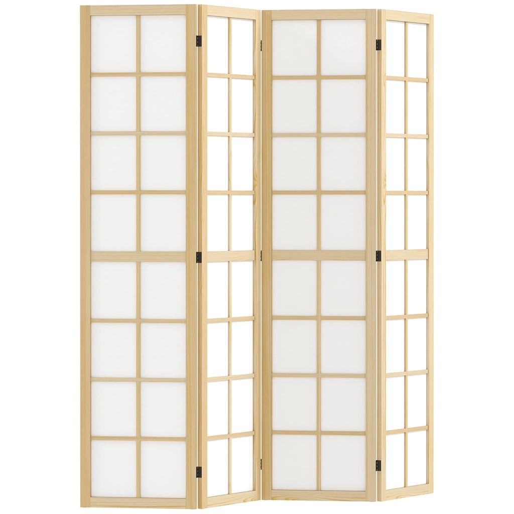 Paravento 4 Ante Pieghevole ¨C Minimal ¨C Naturale 160x170 cm