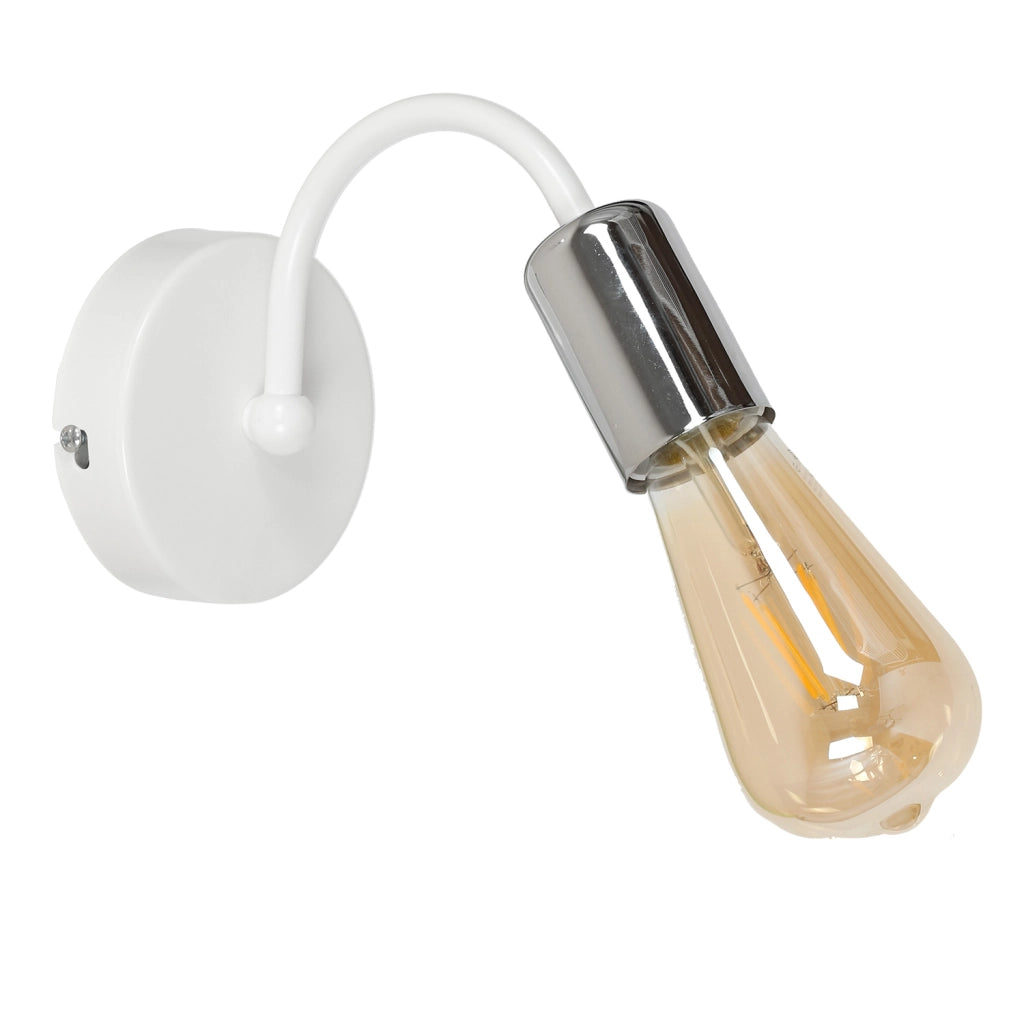 Applique loft bianca/cromo Dow 1 luce E27 15W Luminex