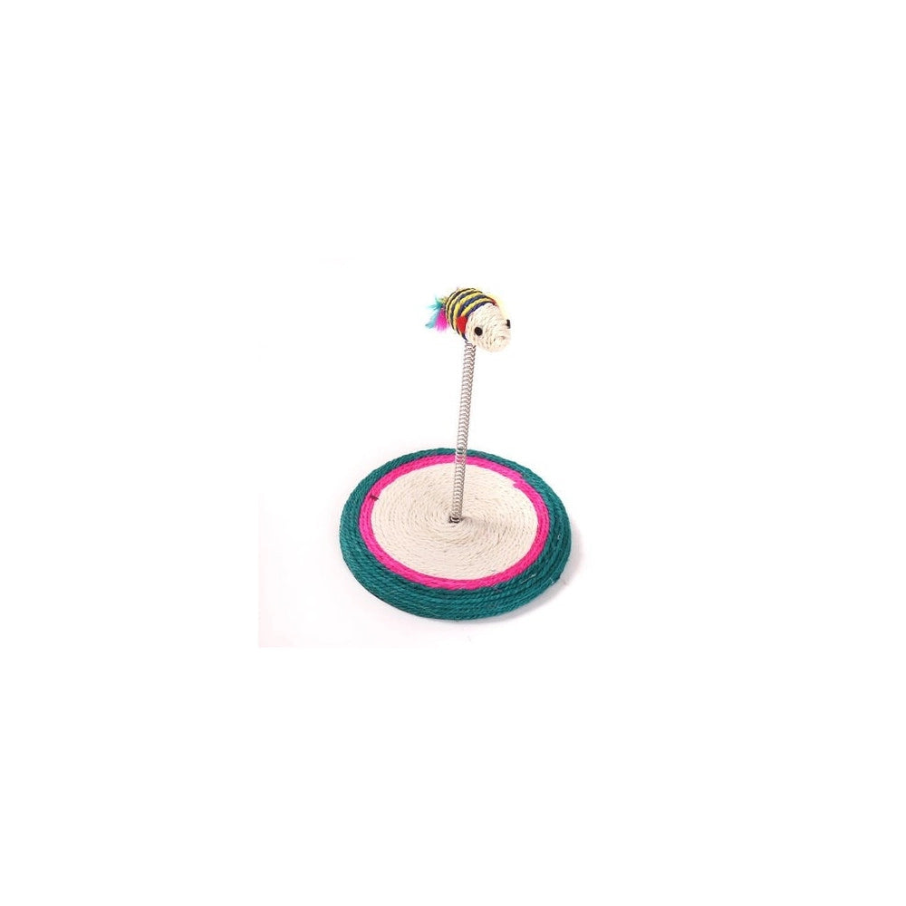 Trade Shop - Gioco Con Pupazzo Topolino Palestra Per Gatto Unghie Tiragraffi Base Molla -