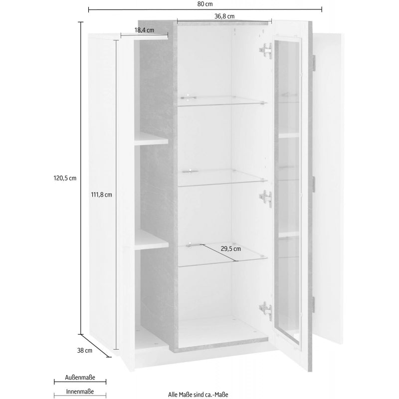 Vetrina Coro – Bianco e Report – 80x120x38