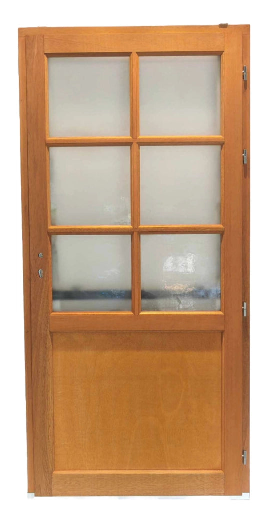 Porta di servizio in legno 'Naxos' modello 215X90 a sinistra a spinta (dimensioni della tavola) senza maniglia