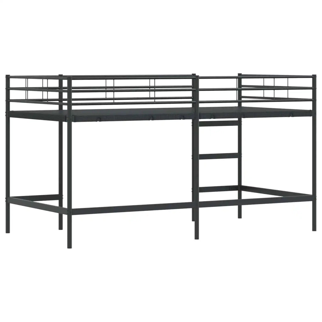 Struttura del letto loft per bambini-Giroletto per bambini Nero 107 x 200 cm Acciaio