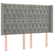 Testiera | Testata ad Orecchio Grigio Chiaro 163x16x118/128 cm in Velluto