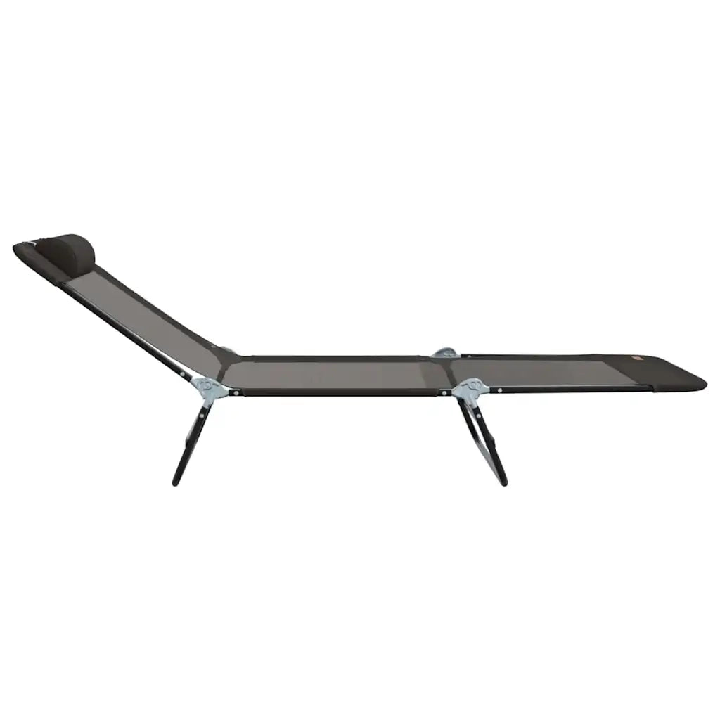 Lettino prendisole pieghevole Nero 182 x 55 x 85,5 cm Textilene 42003153