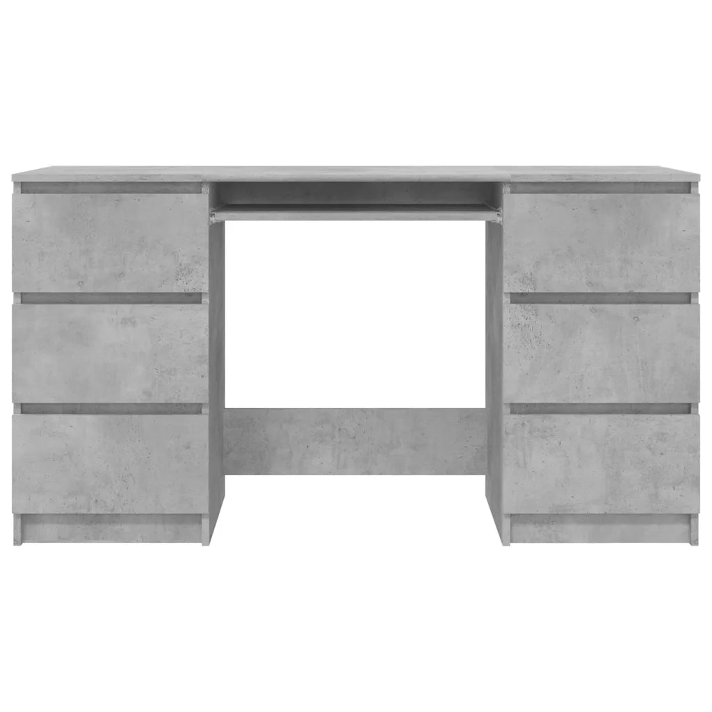 Scrivania Grigio Cemento 140x50x77 cm in Legno Multistrato 800814