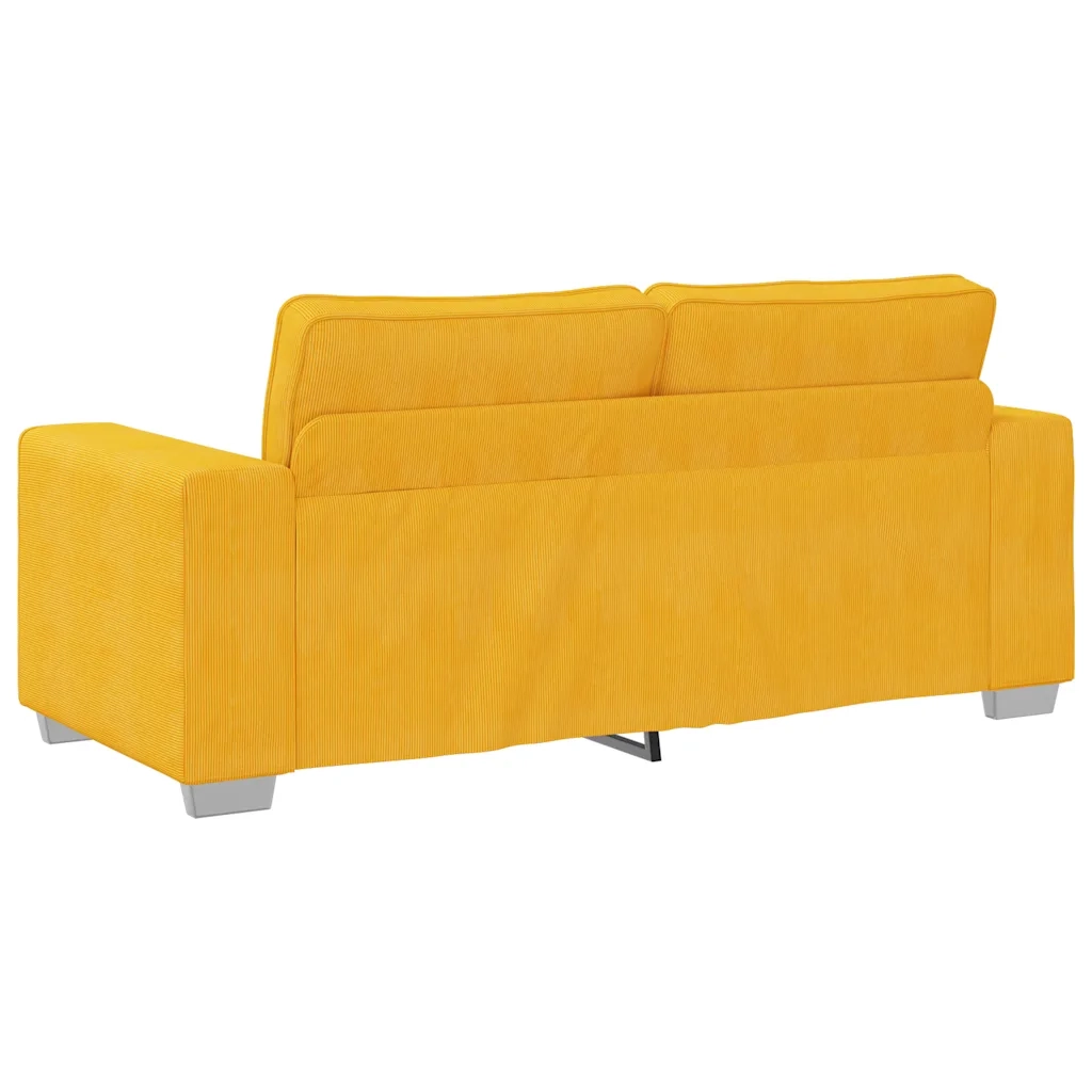 Divano Divanetto Giallo Chiaro 180x77x82cm Tessuto di Velluto a Coste 4105205